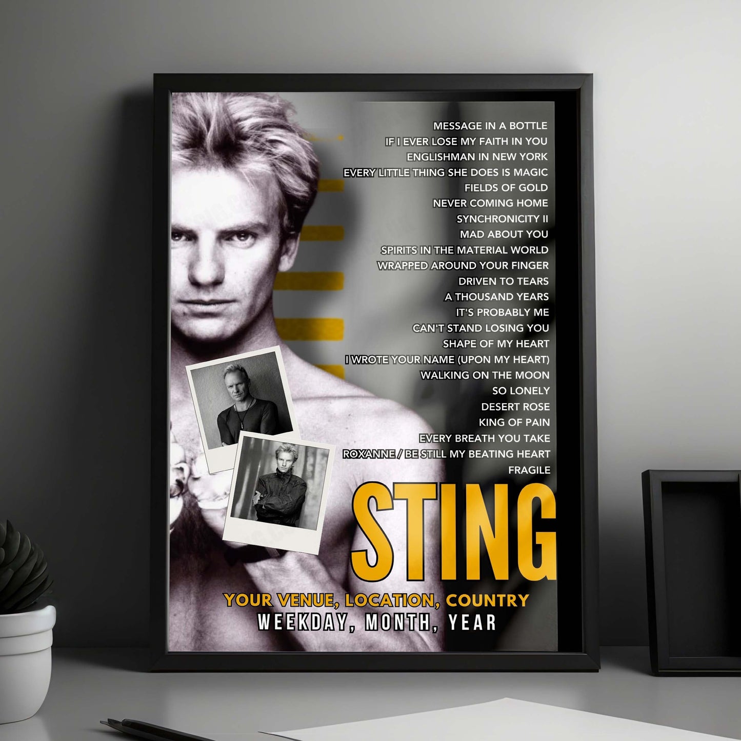 Sting Setlist Poster - SparkassenPark, Mönchengladbach - June 9th, 2025