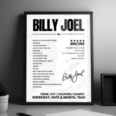 Billy Joel Setlist Poster - Madison Square Garden - November 5th, 2021