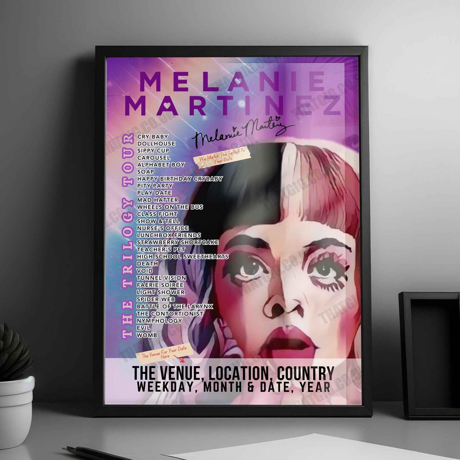 Melanie Martinez Setlist Poster - Little Caesars Arena Detroit - June 14th, 2024