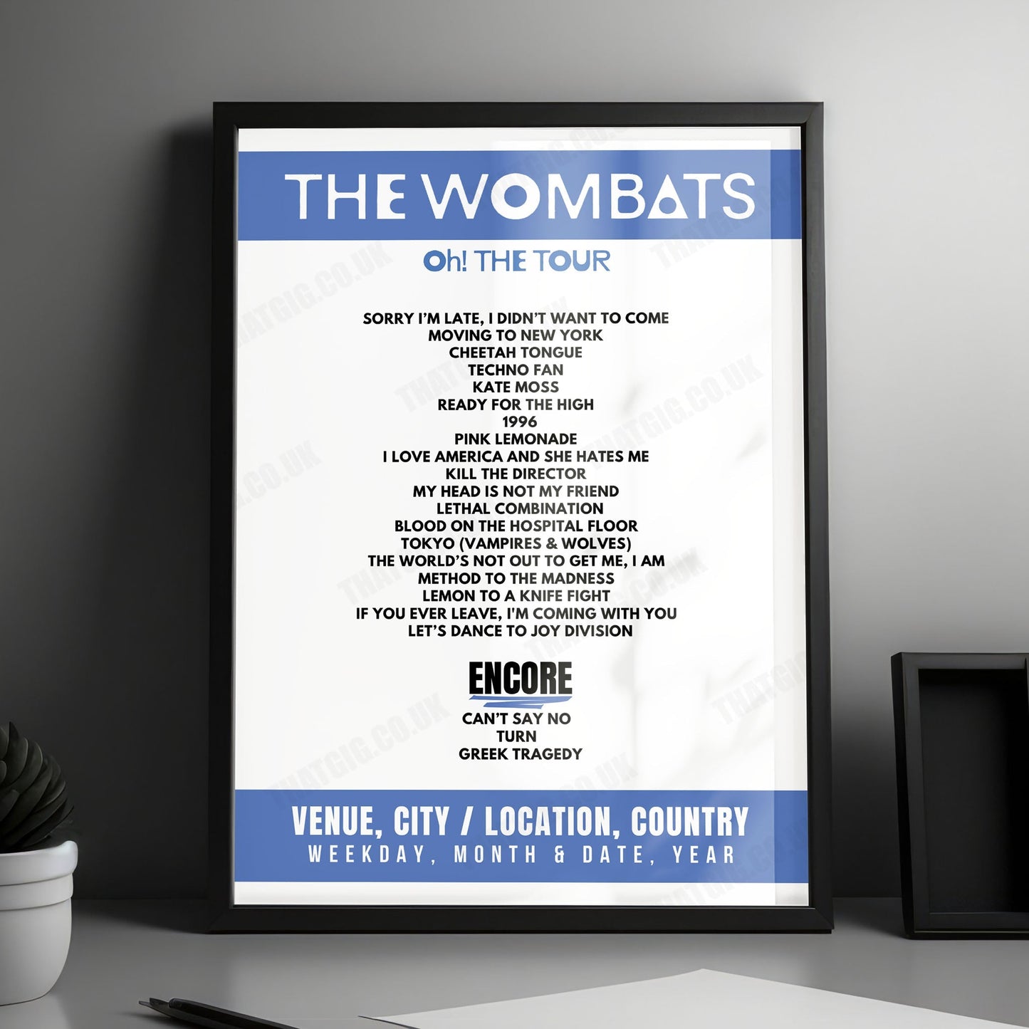 The Wombats Setlist Poster - Tonhalle, Munich - April 3rd, 2025