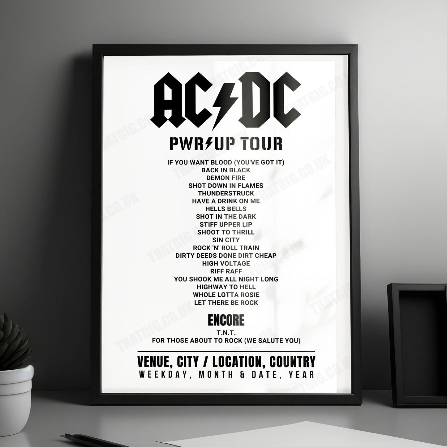 AC/DC Setlist Poster - Hockenheimring, Hockenheim - July 13th, 2024