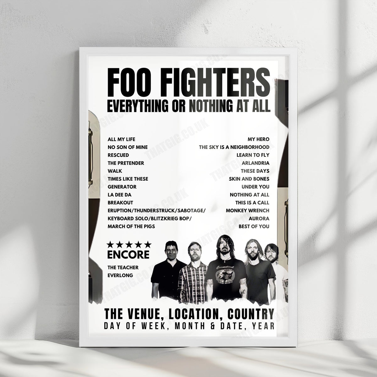 Foo Fighters Setlist Poster - Citi Field, Queens - July 17th, 2024