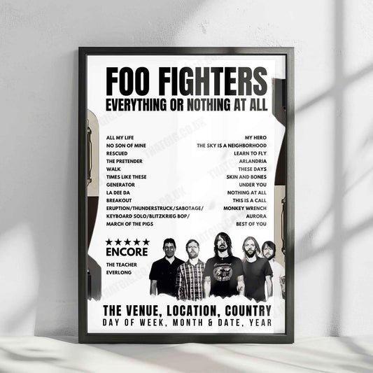 Foo Fighters Setlist Poster - Villa Park, Birmingham - June 27th, 2024
