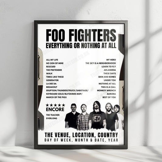 Foo Fighters Setlist Poster - Fair Grounds Race Course, New Orleans - May 3rd, 2024