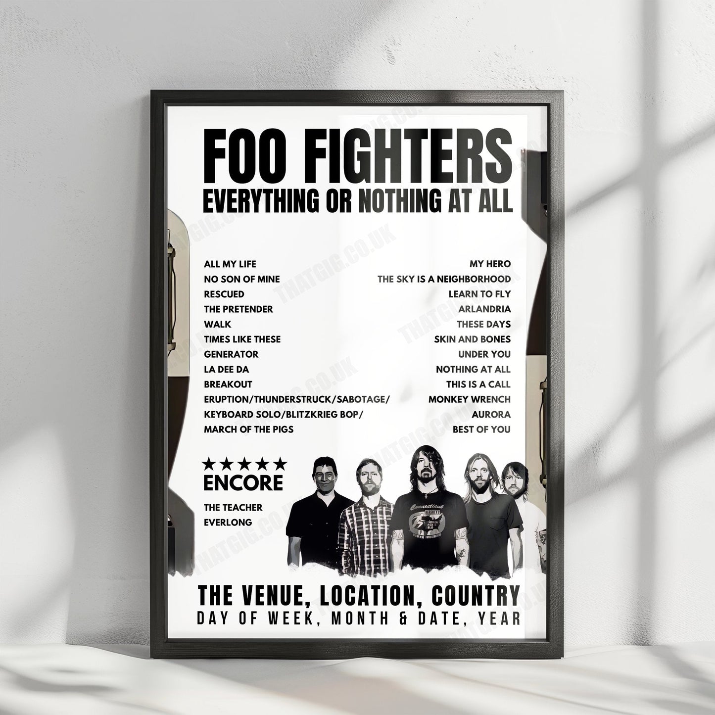 Foo Fighters Setlist Poster - Target Field, Minneapolis - July 28th, 2024