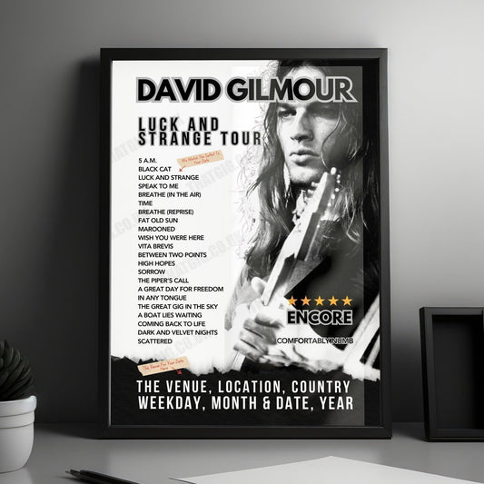 David Gilmour Setlist Poster - Royal Albert Hall, London, England - October 14th, 2024