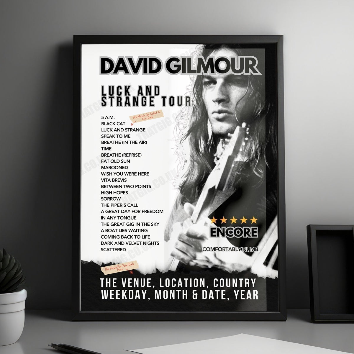 David Gilmour Setlist Poster - Intuit Dome, Inglewood - October 25th, 2024