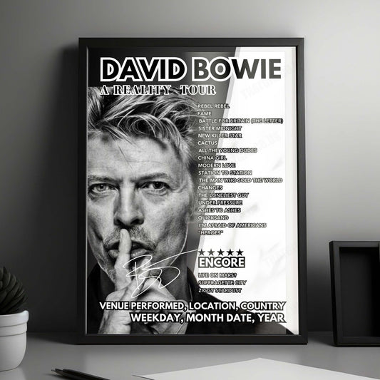 David Bowie Setlist Poster - Rove Live, Melbourne - February 24th, 2004
