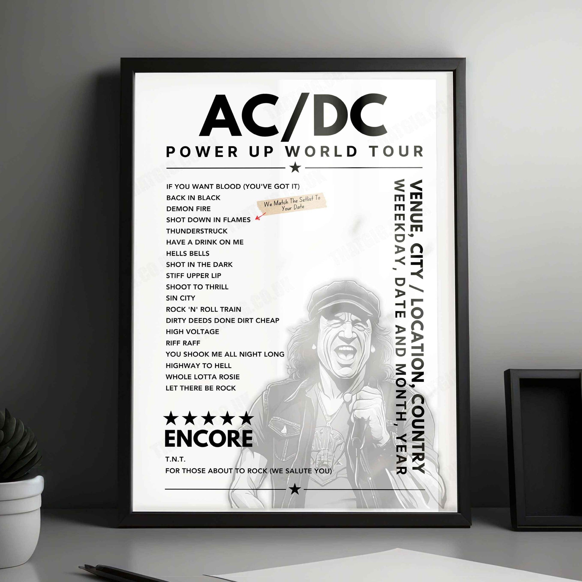 AC/DC Setlist Poster - Saitama Super Arena, Saitama - March 14th, 2010