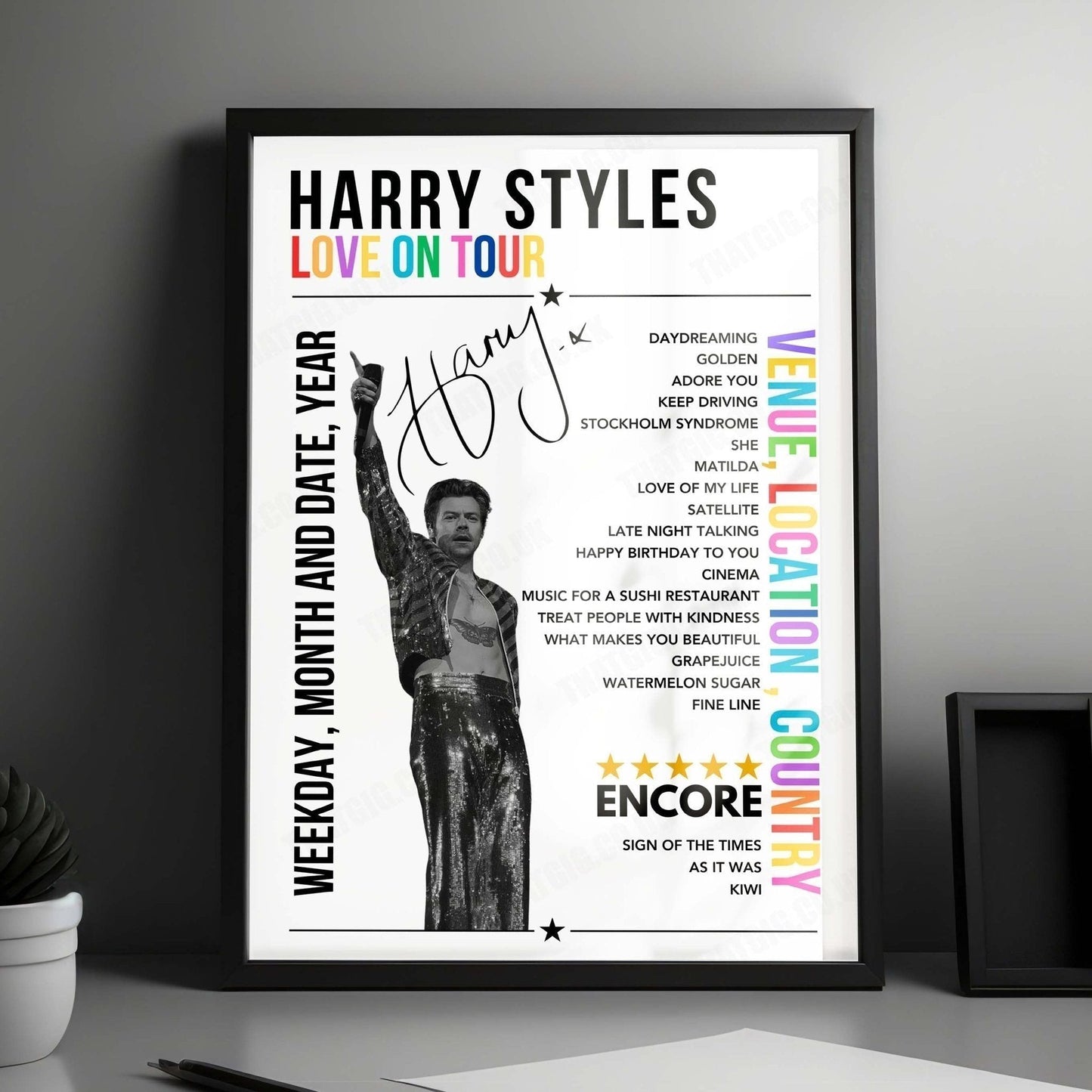 Harry Styles Setlist Poster - Wembley Stadium, London - June 17th, 2023