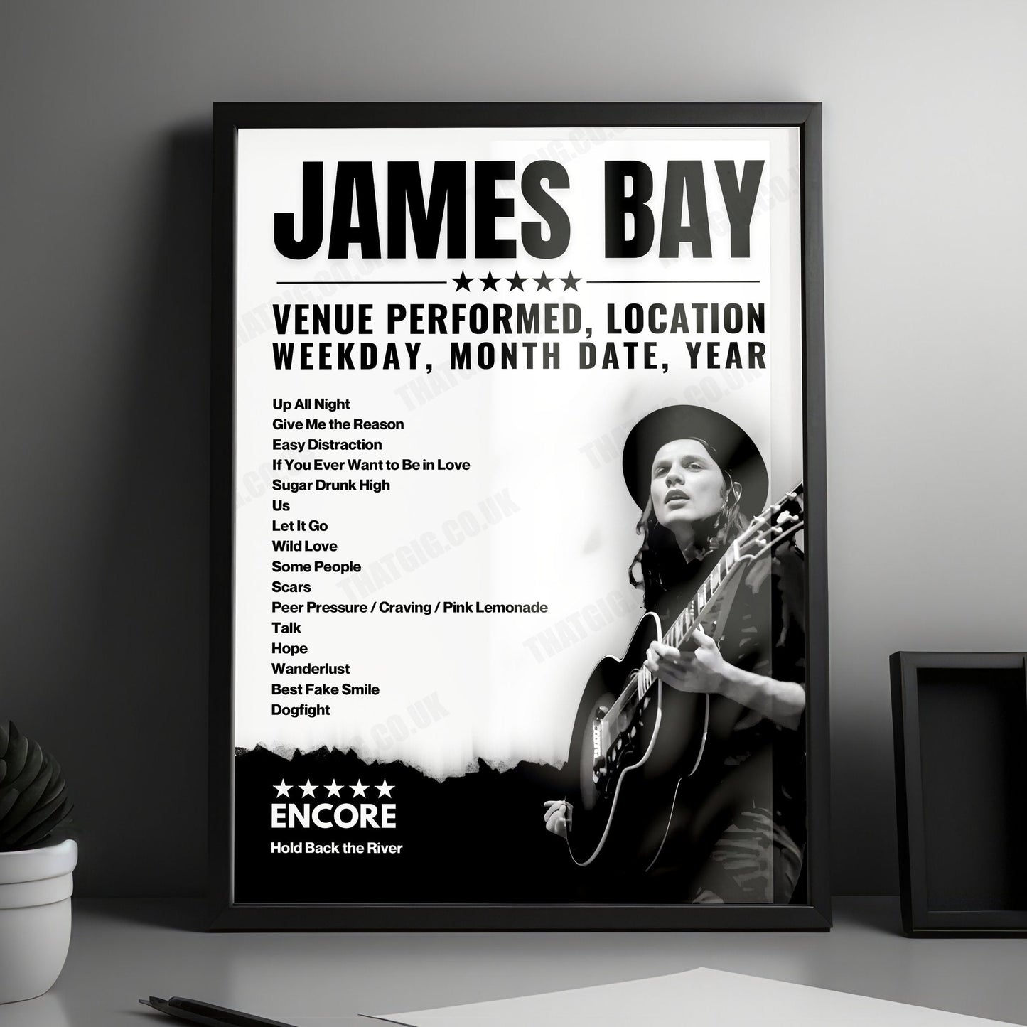 James Bay Setlist Poster - O2 Academy Leicester, Leicester - May 7th, 2022