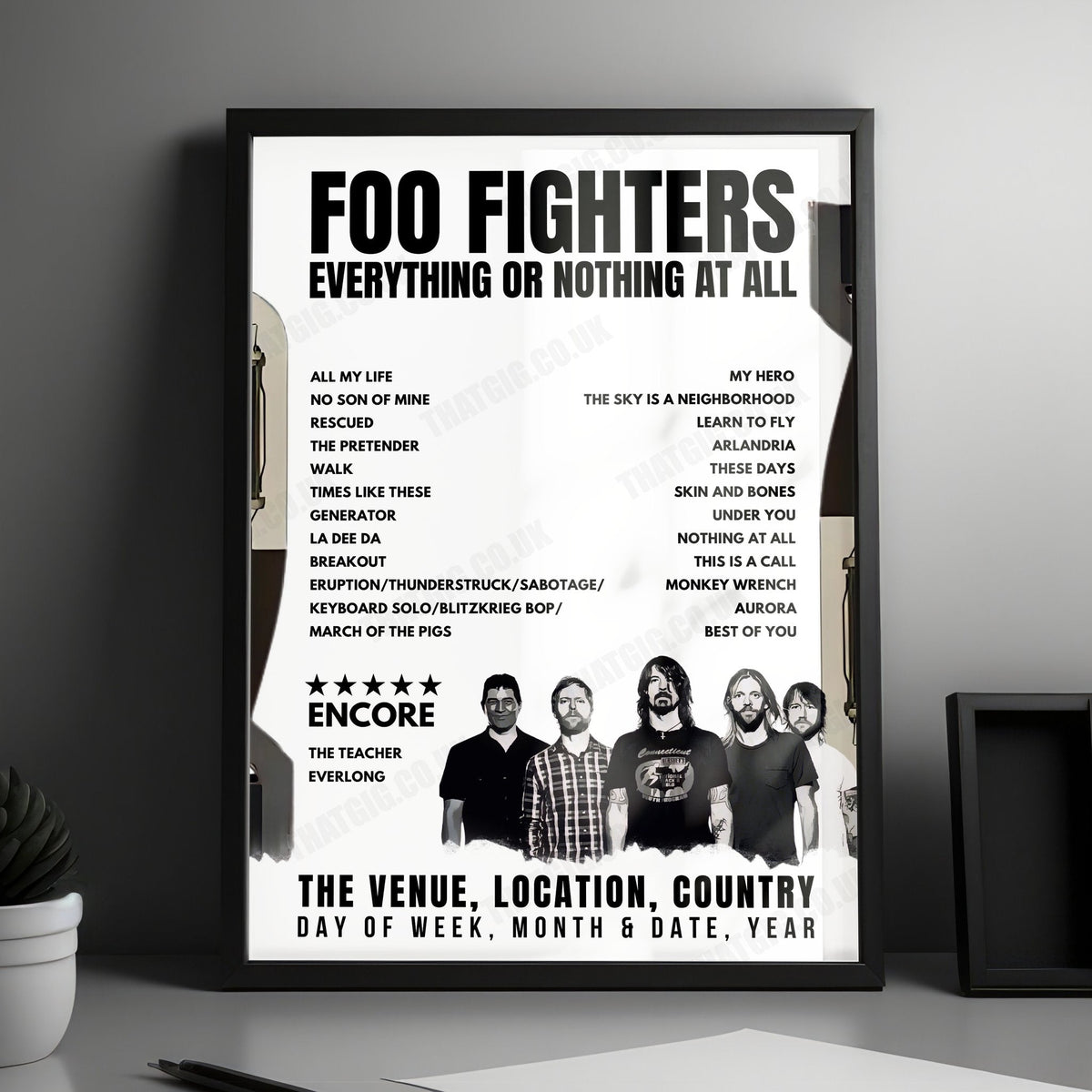 Foo Fighters Setlist Poster - Citi Field, Queens - July 17th, 2024