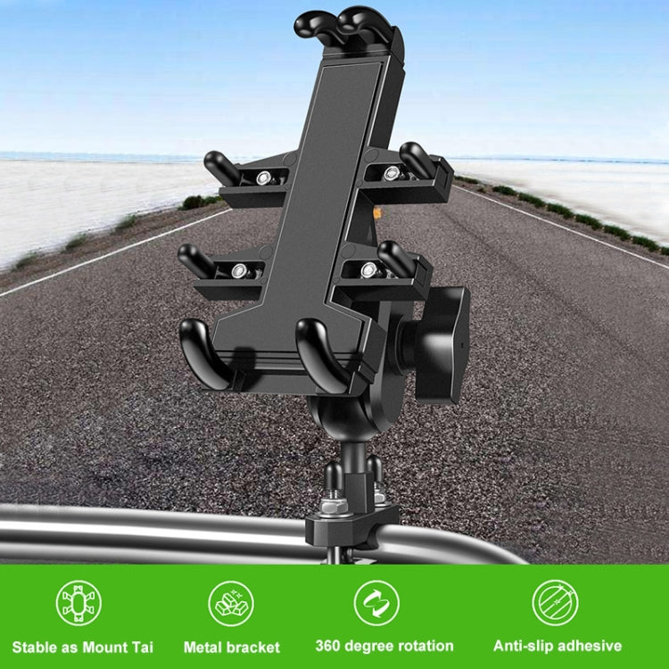 M8 Bolt Ball-Head Motorcycle Multi-function Eight-jaw Aluminum Phone Navigation Bracket with Anti-theft Knobs, M8 Bolt+Anti-theft Knobs
