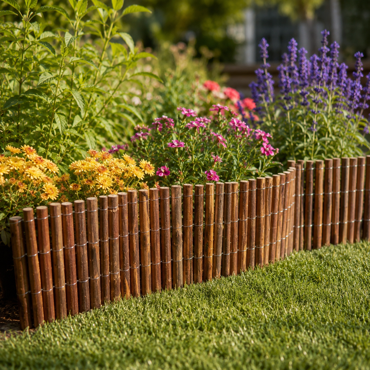 Large Natural Willow Garden Edging Roll