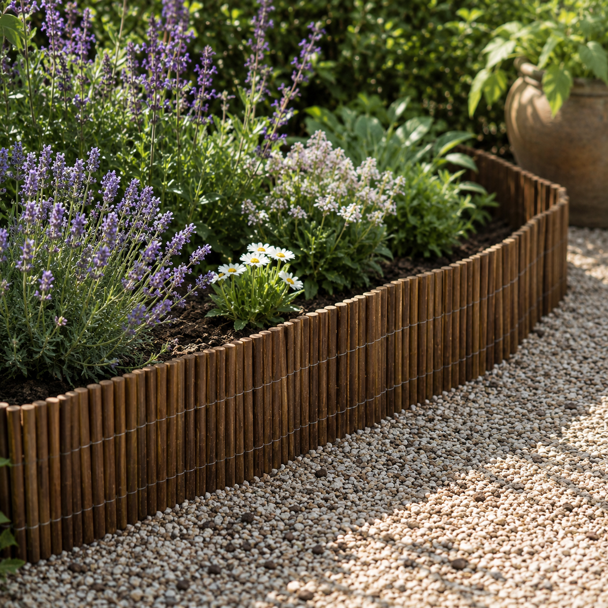 Large Natural Willow Garden Edging Roll