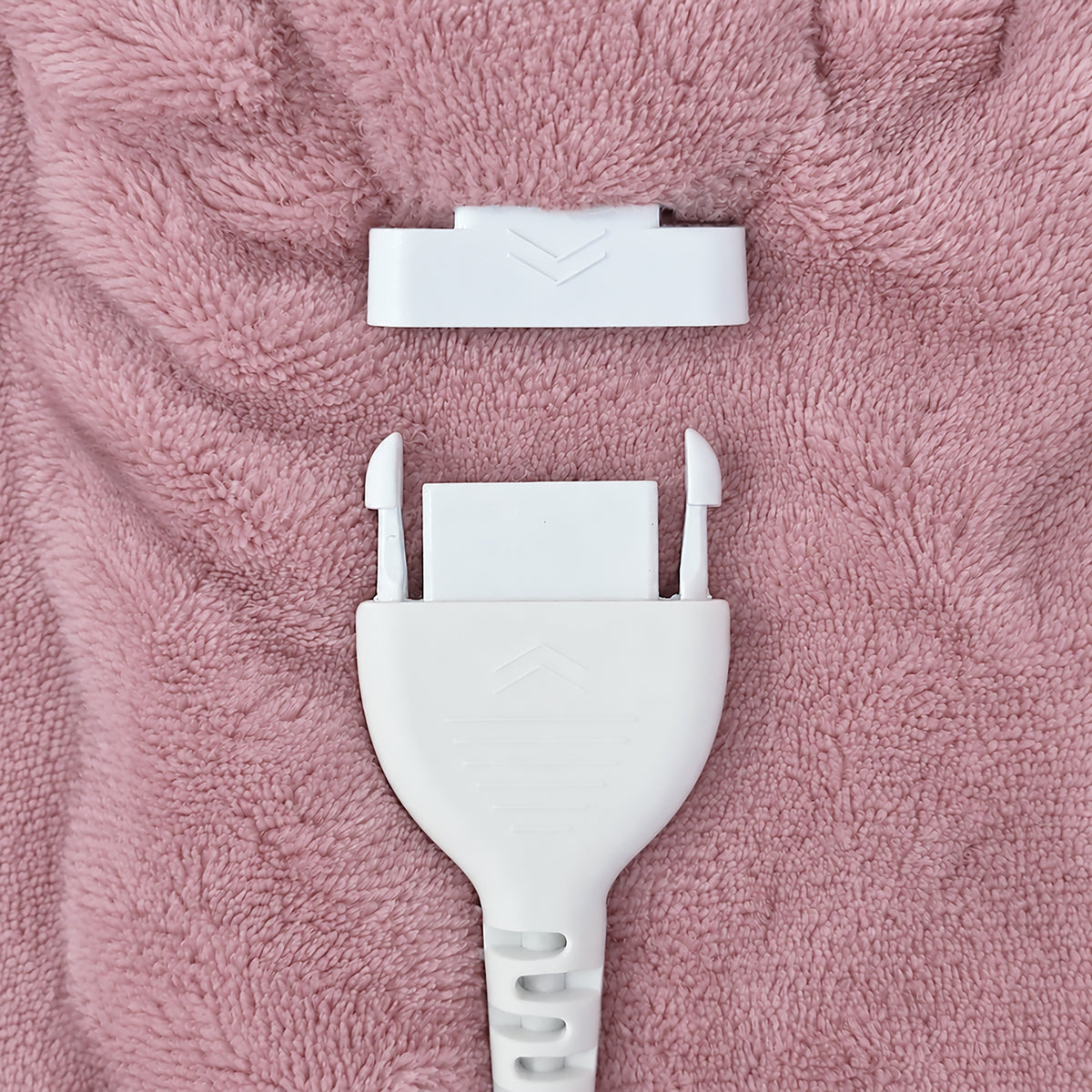 Large Pink Heated Flannel & Sherpa Fleece Throw Blanket