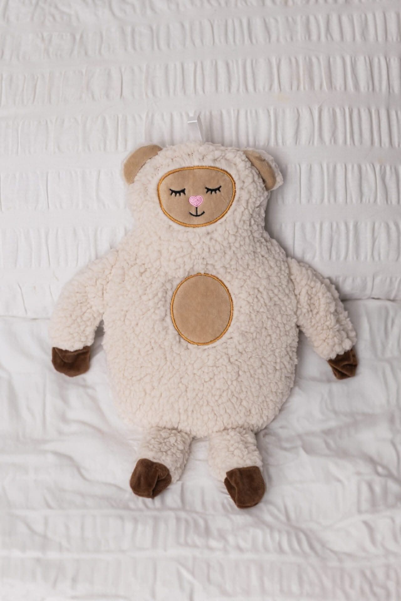 1L Sheep Hot Water Bottle Heater with Soft Plush Cover