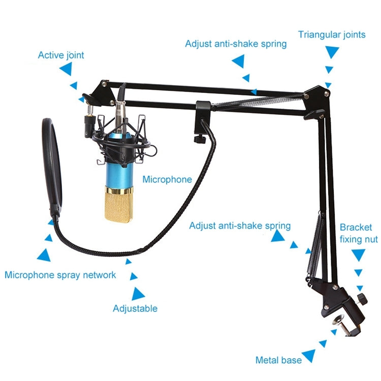 BM-800 Network K-Song Dedicated High-end Metal Shock Mount Microphone Set(Black)