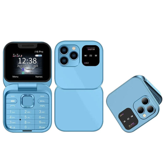 SERVO i16 Pro Mini Flip Phone, 1.77 inch, MTK6261D, 23 Keys, Support Bluetooth, FM, Magic Sound, Quick Dial, GSM, Dual SIM