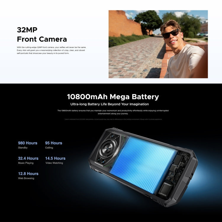 [HK Warehouse] DOOGEE S118 Rugged Phone, 12GB+512GB, 6.58 inch Android 14 MediaTek Helio G99 Octa Core, Network: 4G, OTG, NFC (Black Green)