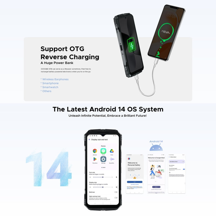 [HK Warehouse] DOOGEE S118 Rugged Phone, 12GB+512GB, 6.58 inch Android 14 MediaTek Helio G99 Octa Core, Network: 4G, OTG, NFC (Black Green)