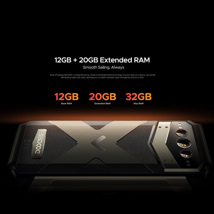 DOOGEE V Max Pro Rugged Phone, 12GB+512GB, 6.58 inch Android 14 Dimensity 7050 Octa Core 2.6GHz, Network: 5G, OTG, NFC (Grey)
