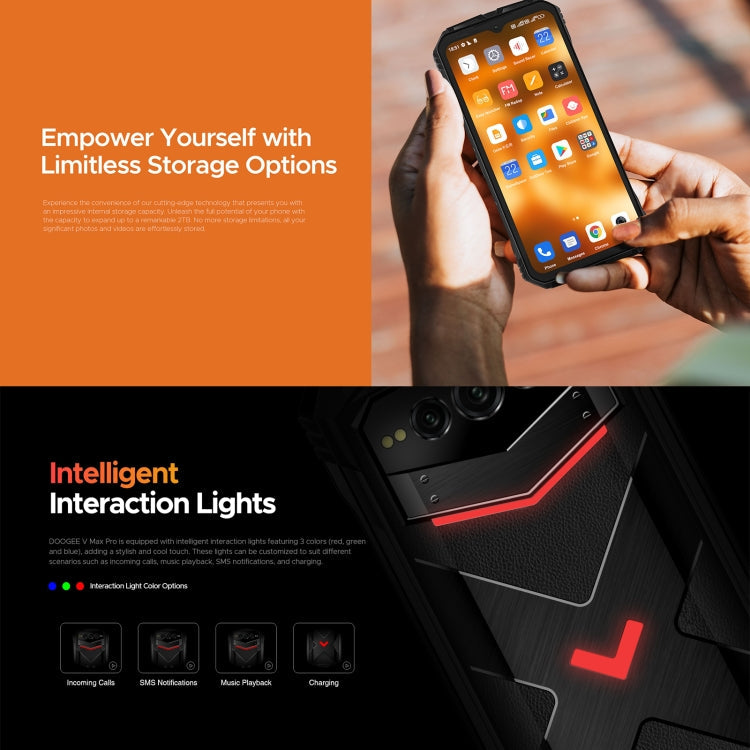 DOOGEE V Max Pro Rugged Phone, 12GB+512GB, 6.58 inch Android 14 Dimensity 7050 Octa Core 2.6GHz, Network: 5G, OTG, NFC (Grey)