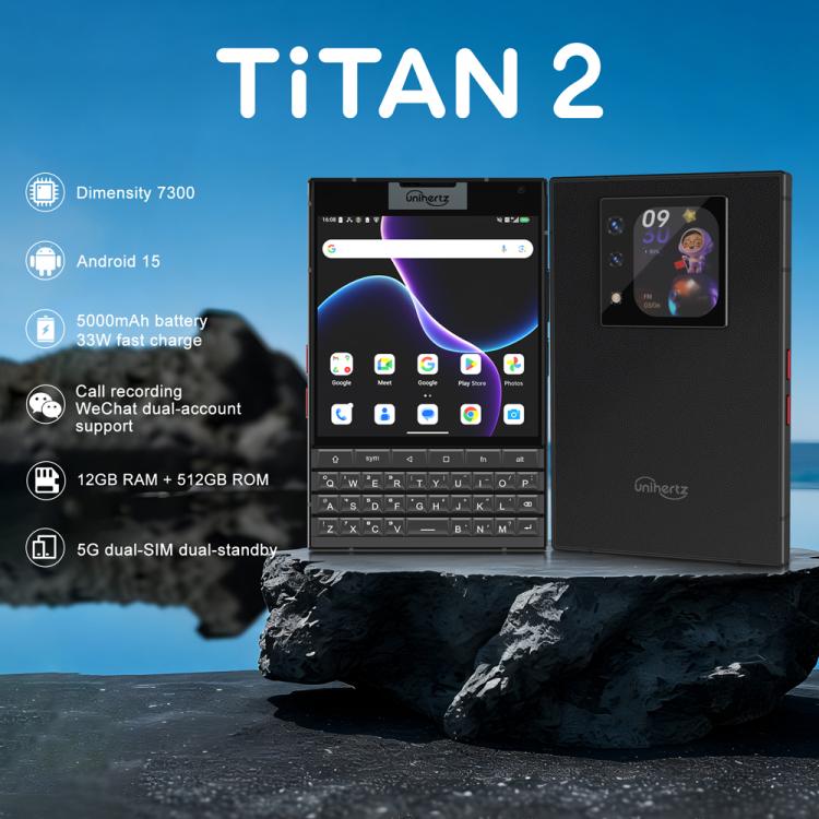 Unihertz Titan 2 5G QWERTY Smartphone – 12GB RAM, 512GB, Dual Screen