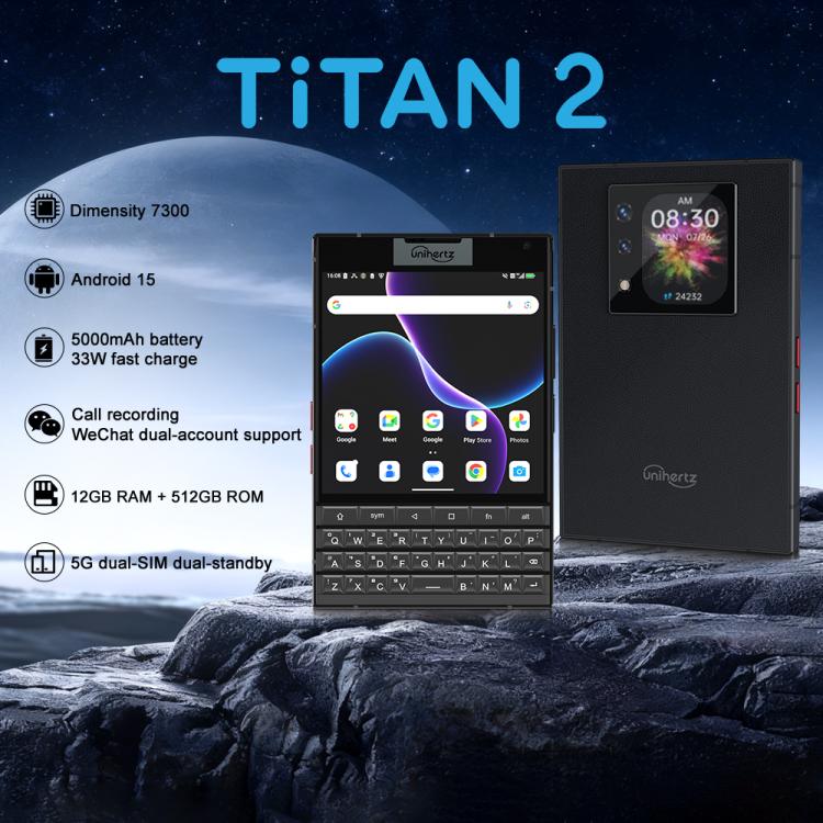 Unihertz Titan 2 5G QWERTY Smartphone – 12GB RAM, 512GB, Dual Screen
