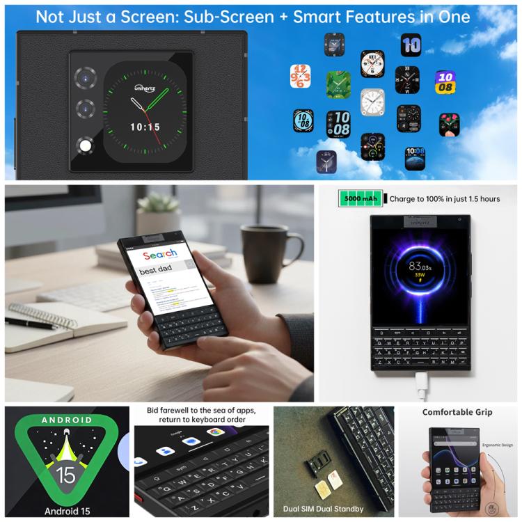 Unihertz Titan 2 5G QWERTY Smartphone – 12GB RAM, 512GB, Dual Screen