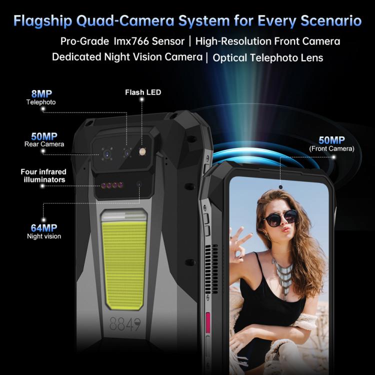 Unihertz 8849 Tank X Projector Rugged Phone, 16GB+512GB, 6.78-inch 5G