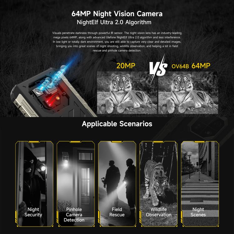 Ulefone Armor 22 Pro IP68/IP69K Rugged Phone, 8GB+128GB, 6.58 inch Android 15 MediaTek Helio G96 Octa Core, Network: 4G, NFC, OTG, 8GB+128GB