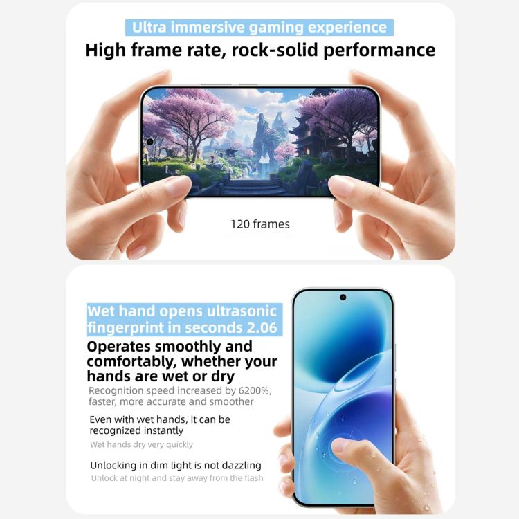 vivo S50, 12GB+256GB, 3D Fingerprint,  6.59 inch Android 16 OriginOS 6 Snapdragon 8s Gen 3 Octa Core, OTG, NFC, Network: 5G, Support Google Play, 12GB+256GB