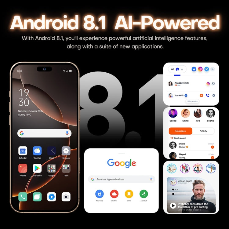 i16 Pro Max / A08A, 3GB+64GB, 6.73 inch Screen, Face Identification, Android 8.1 MTK6753 Octa Core, Network: 4G, Dual SIM, US Plug, i16 Pro Max / A08A, US Plug
