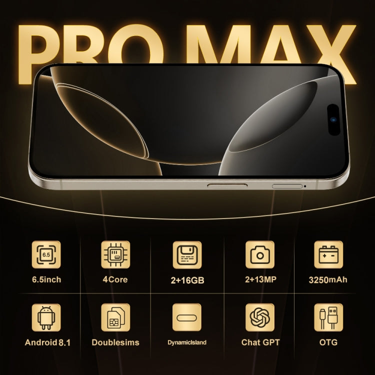 i16 Pro Max / Q5, 2GB+16GB, 6.5 inch Screen, Face Identification, Android 8.1 MTK6580P Quad Core, Network: 3G, Dual SIM, AU Plug, i16 Pro Max / Q5, AU Plug