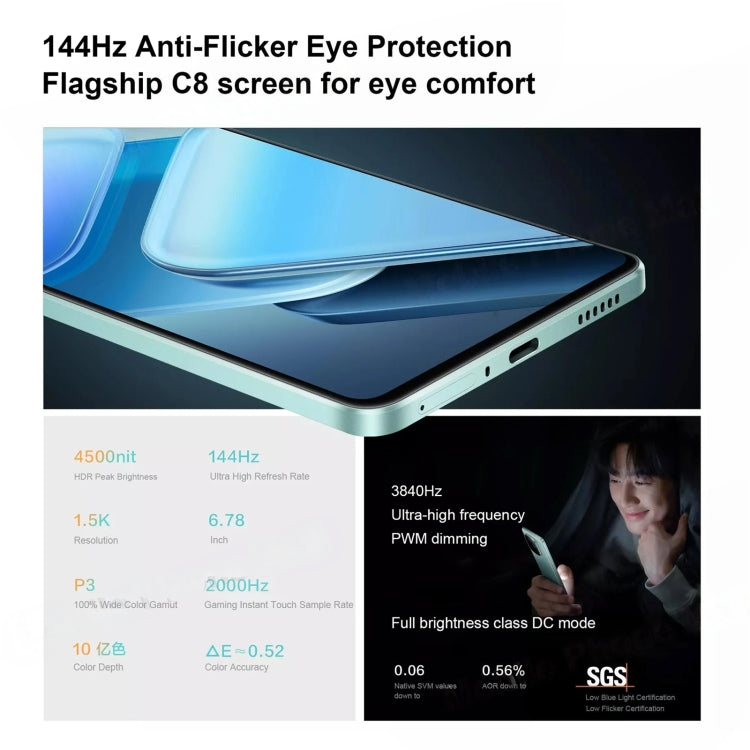 vivo iQOO Z9 Turbo, Dual Back Cameras, 16GB+512GB, Face ID Screen Fingerprint Identification, 6.78 inch Android 14.0 OriginOS 4 Snapdragon 8s Gen 3 Octa Core 3.0GHz, OTG, NFC, Network: 5G, Support Google Play (White)