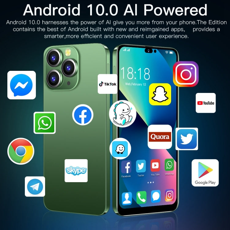 Face Identification, Android 10 MTK6737 Quad Core, Network: 4G, i14 Pro Max N86 2GB+16GB