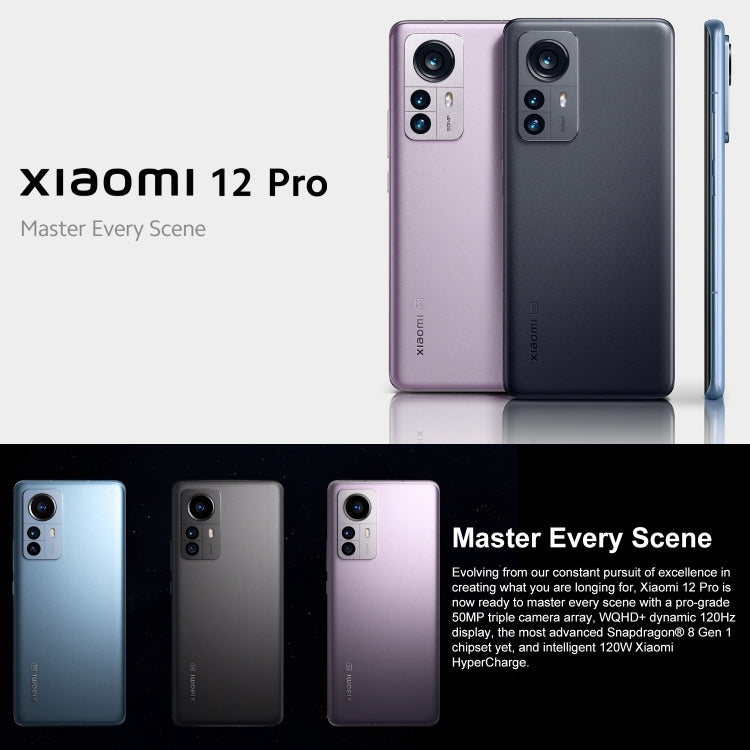 Xiaomi 12 Pro Global EU Version, 50MP Camera, 12GB+256GB, Triple Back Cameras, Face ID & Screen Fingerprint Identification, 4600mAh Battery, 6.73 inch MIUI 13 / Android 12 Snapdragon 8 Gen 1 Octa Core up to 3.0GHz, Network: 5G, NFC(Grey)