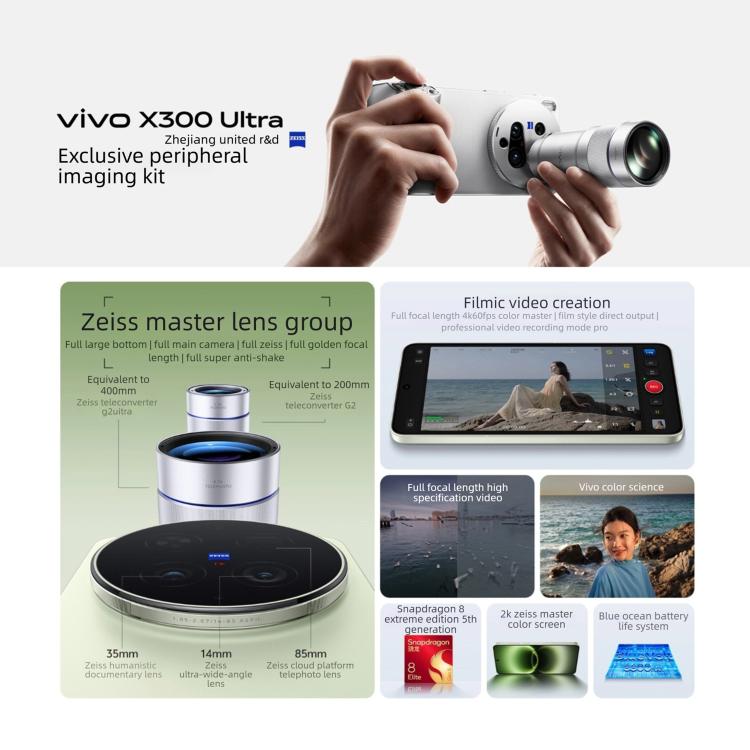 vivo X300 Ultra Satellite Edition, 16GB+1TB, 6.82 inch OriginOS 6 Android 16 Snapdragon 8 Elite Gen 5 Octa Core, OTG, NFC, Network: 5G, 16GB+1TB