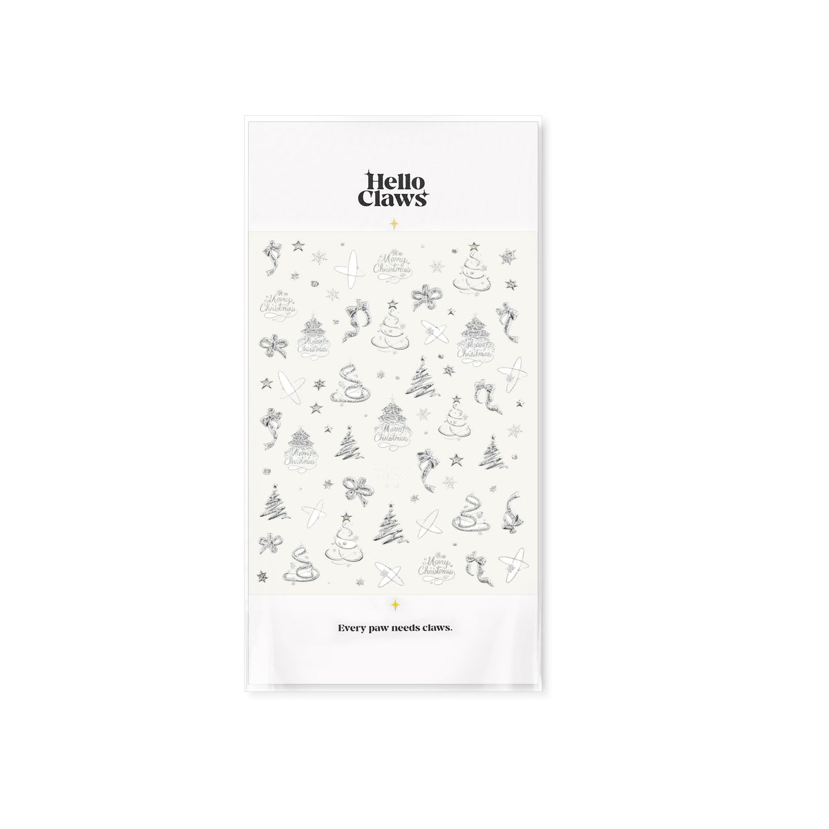 Hello Claws | Silver Christmas Tree Nail Deco Sticker