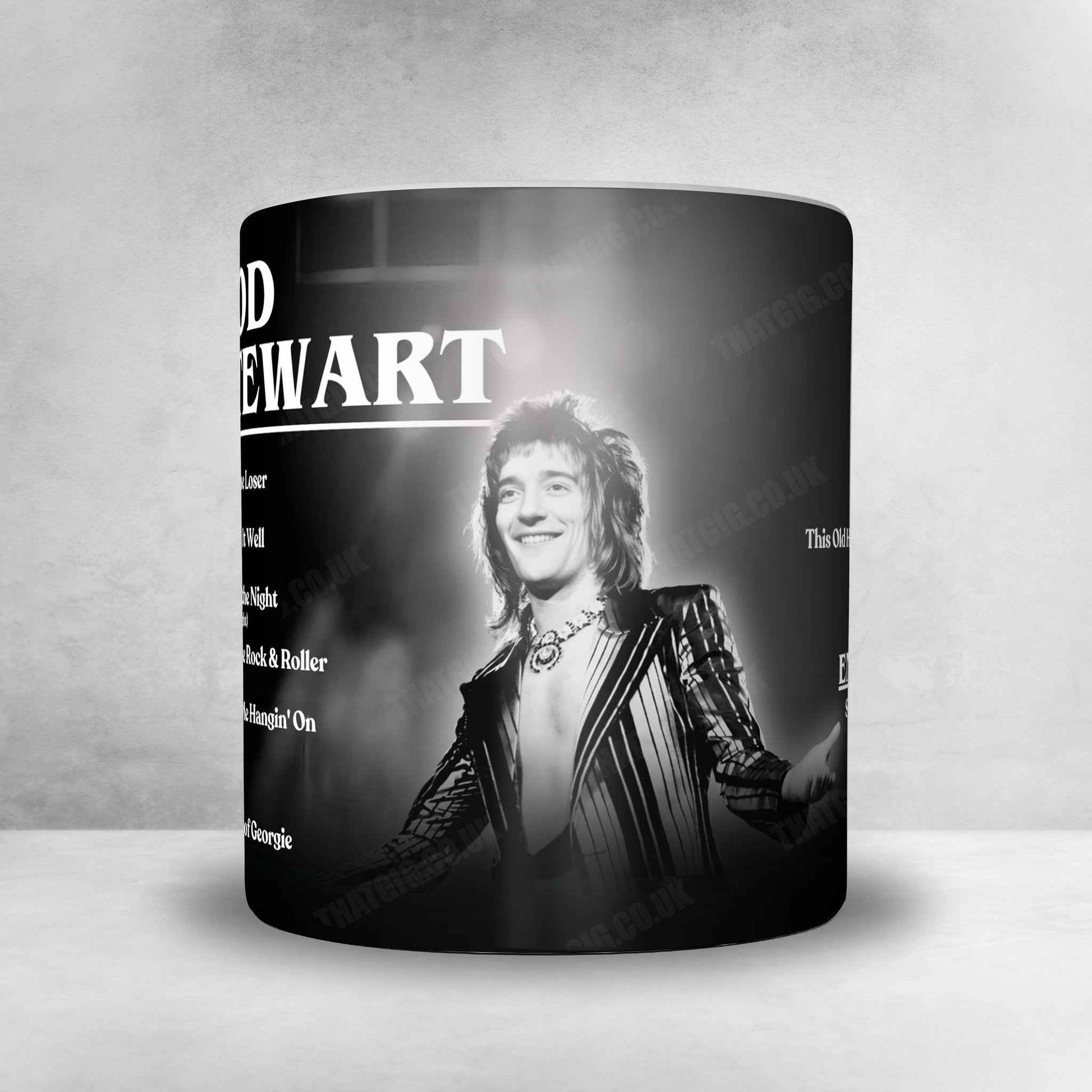 Rod Stewart Setlist Mug - Olympia Grand Hall, London, England - December 23rd, 1978
