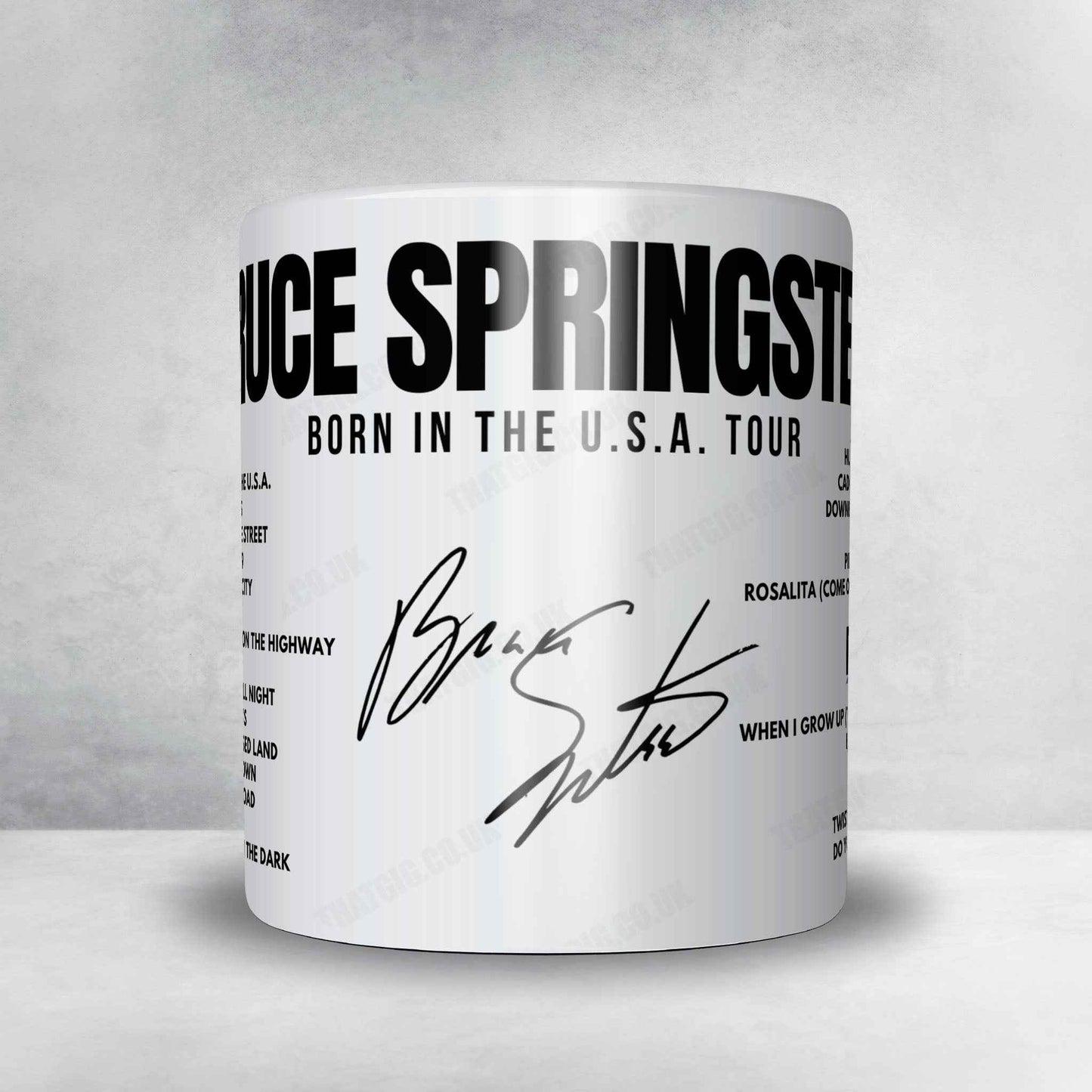 Bruce Springsteen Setlist Mug - Charlotte Coliseum, Charlotte - January 16th, 1985