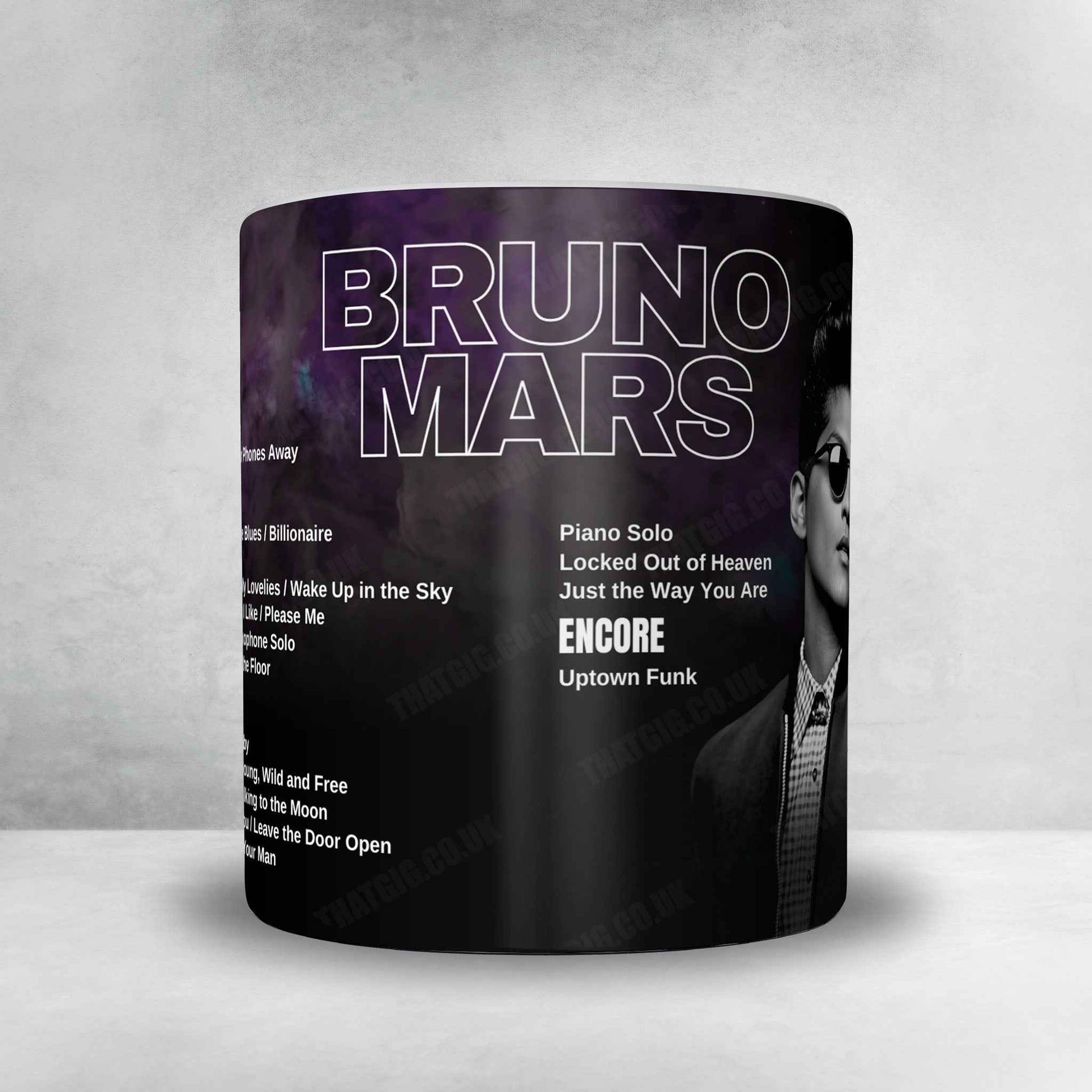 Bruno Mars Setlist Mug - Arena BRB Mané Garrincha, Brasília - October 26th, 2024