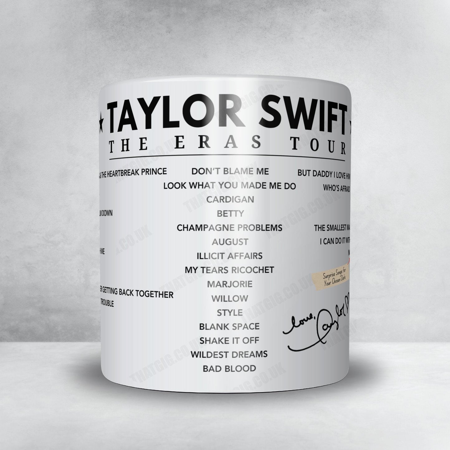 Taylor Swift Setlist Poster - SoFi Stadium, Inglewood - August 9th, 2023
