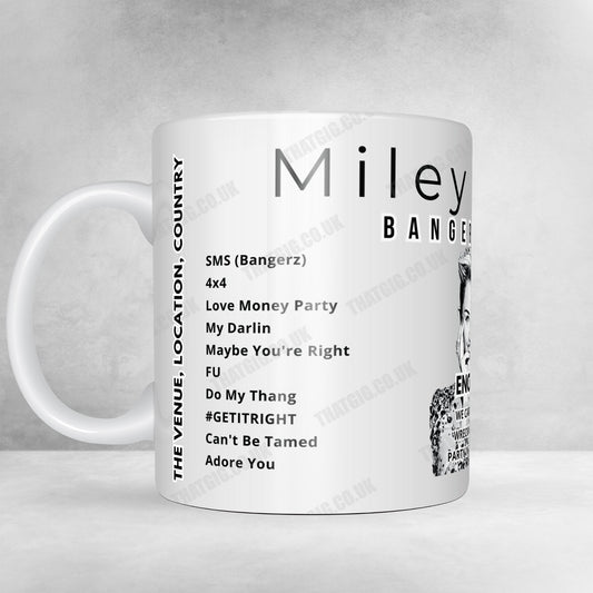 Miley Cyrus Setlist Mug - Phones 4u Arena, Manchester, England - May 14th, 2014