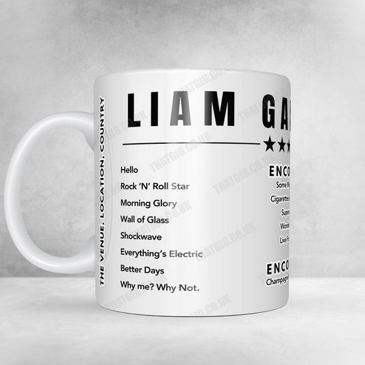 Liam Gallagher Setlist Mug - Glasgow Green, Glasgow - July 12th, 2024