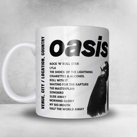 Oasis Setlist Mug - Gurten, Bern - July 18th, 2009