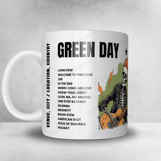 Green Day Setlist Mug - Zeppelinfeld, Nuremberg - June 7th, 2024
