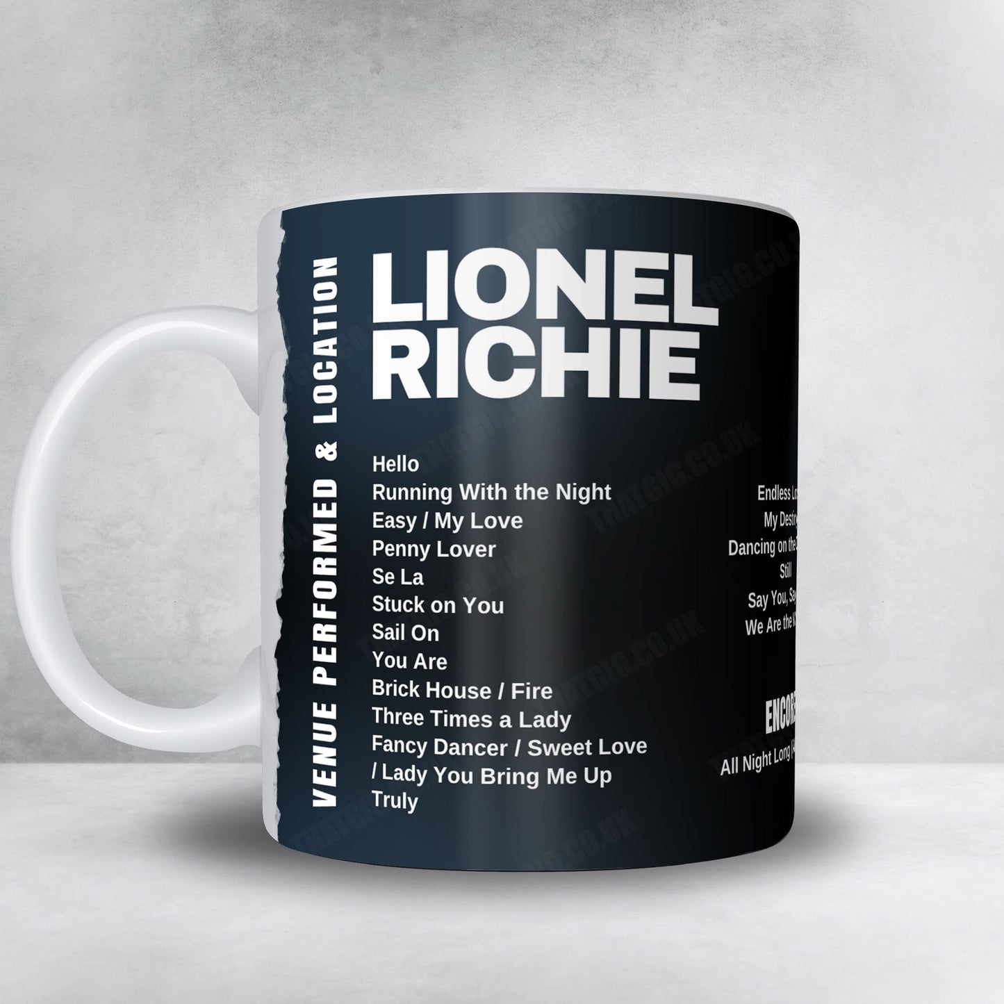 Lionel Richie Setlist Mug - The SSE Arena Belfast, Belfast - May 31st, 2025