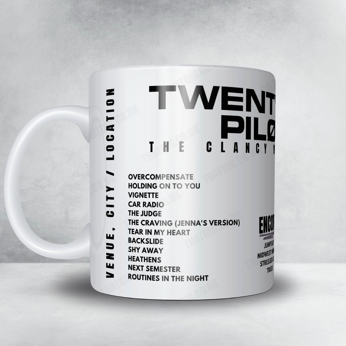 twenty one pilots Setlist Poster - Climate Pledge Arena, Seattle - August 22nd, 2024